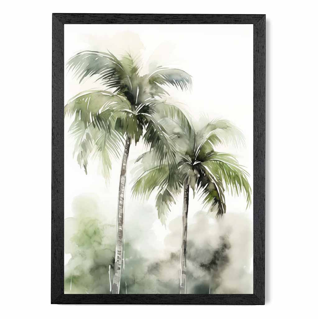 Modern Illustration Green,  Palm Trees  Art Poster | Wall Art Plaza UK