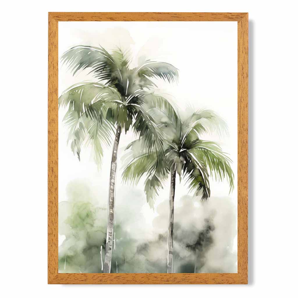 Modern Illustration Green,  Palm Trees  Art Poster | Wall Art Plaza UK