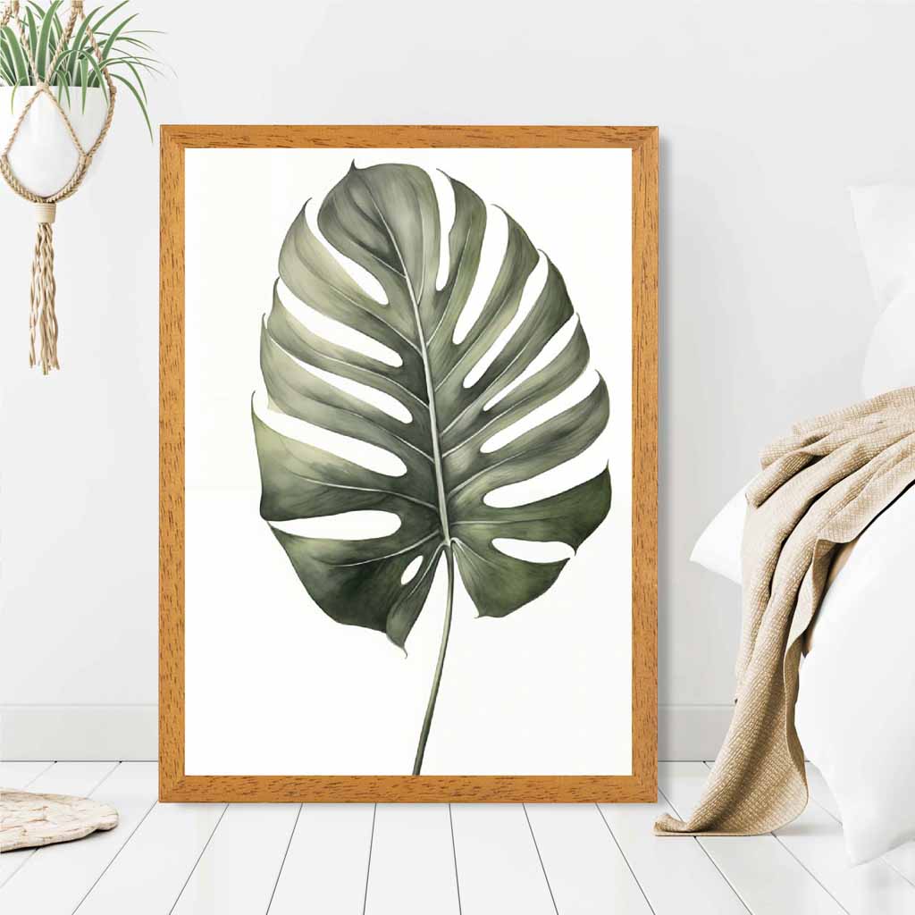 Modern Illustration Green,  Monstera Palm  Art Print | Wall Art Plaza UK