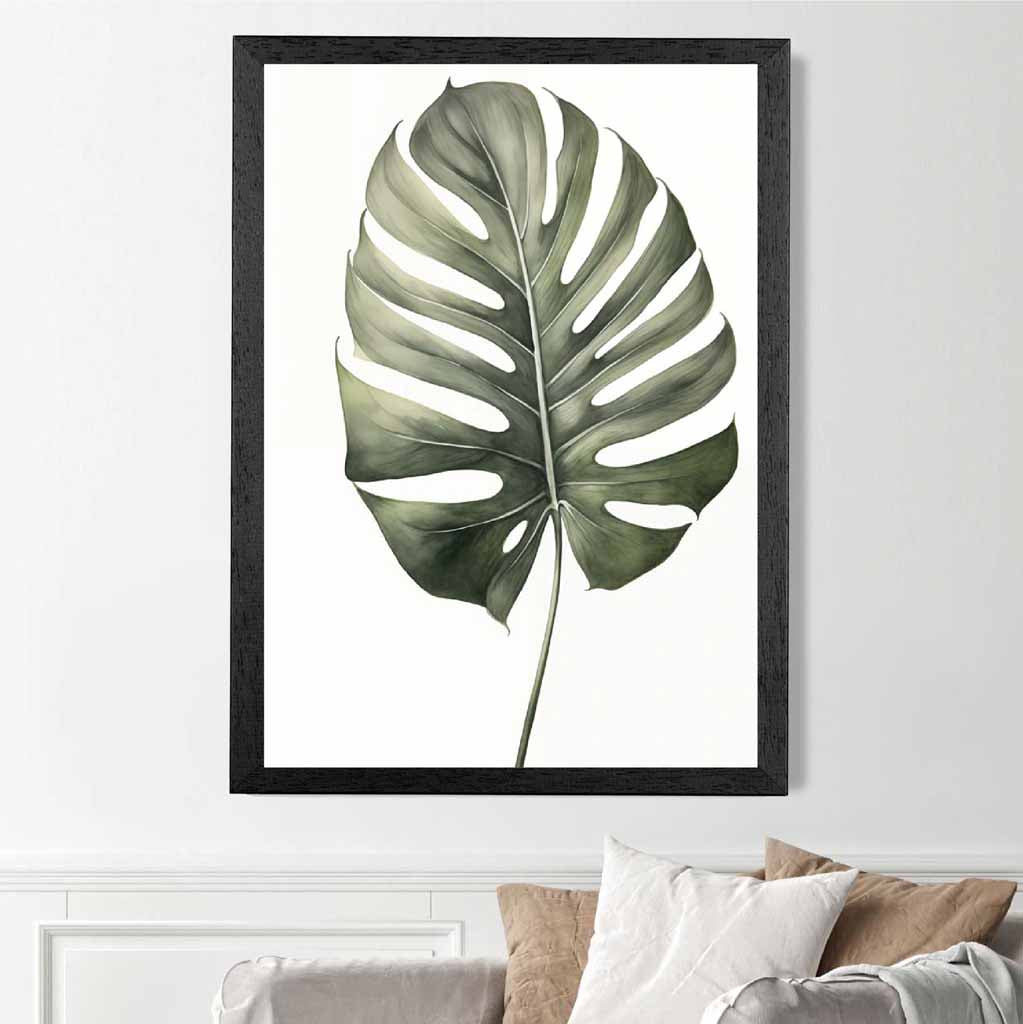 Modern Illustration Green,  Monstera Palm  Art Print | Wall Art Plaza UK