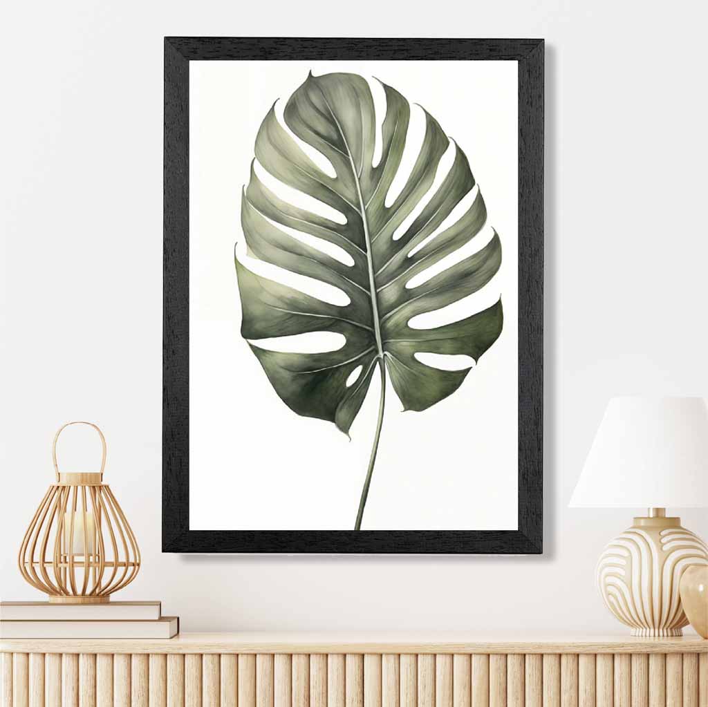 Modern Illustration Green,  Monstera Palm  Art Print | Wall Art Plaza UK