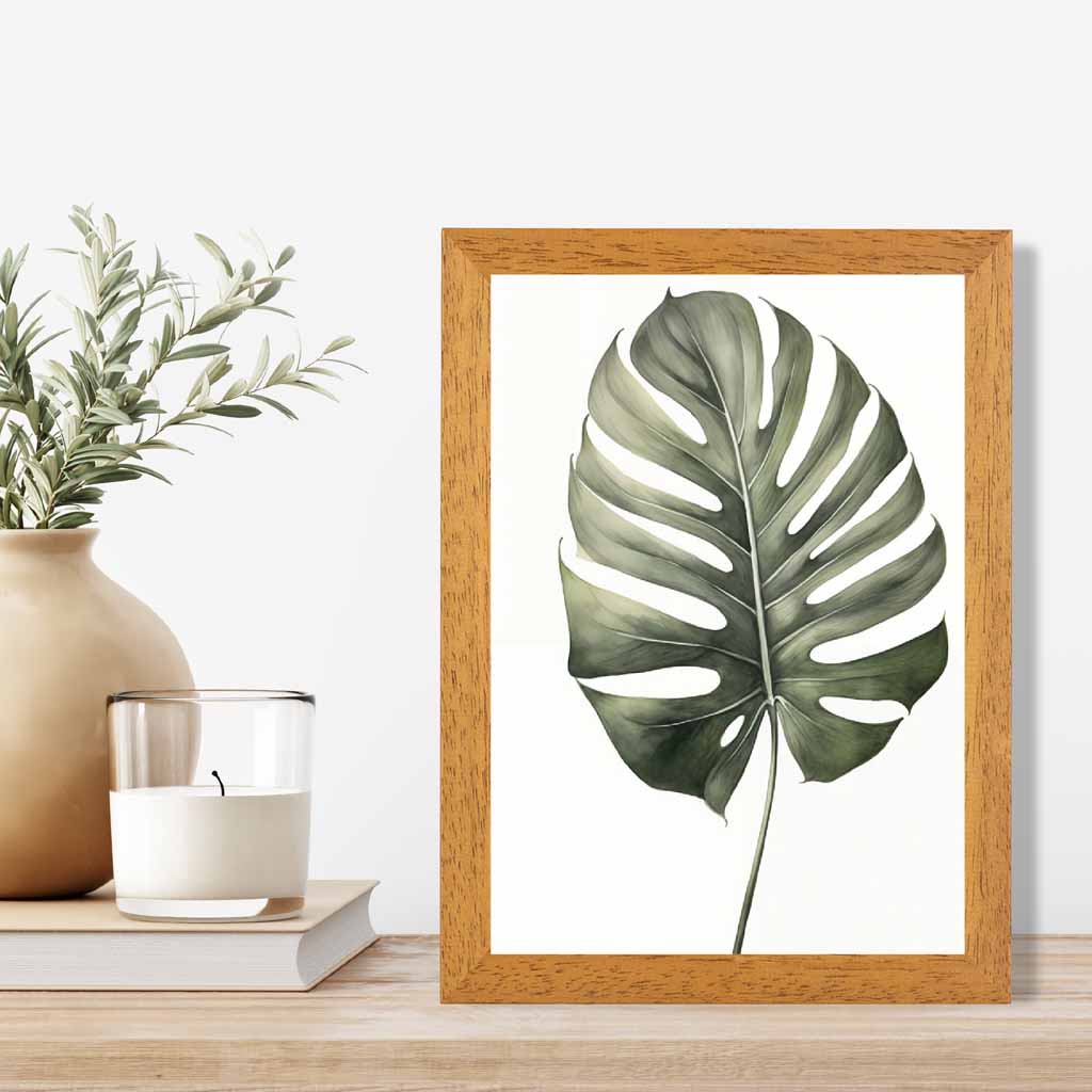 Modern Illustration Green,  Monstera Palm  Art Print | Wall Art Plaza UK