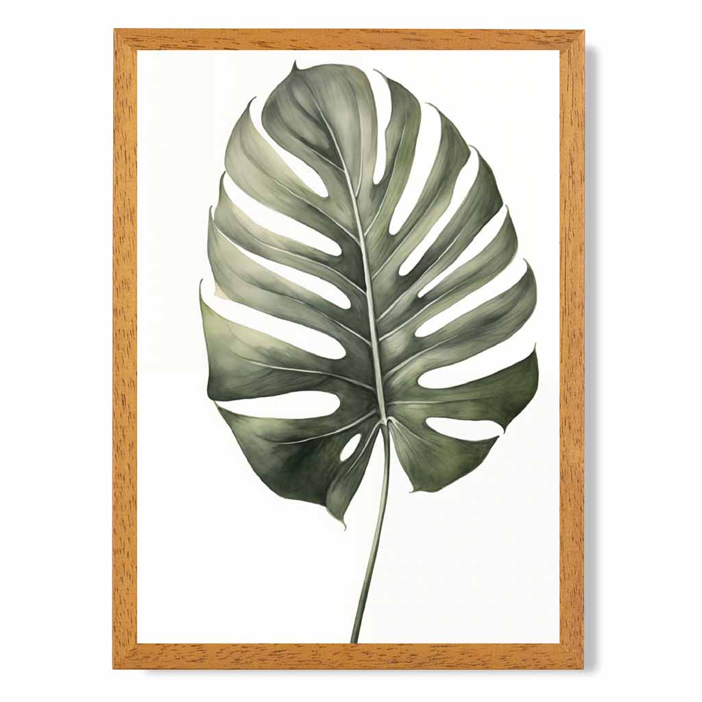 Modern Illustration Green,  Monstera Palm  Art Print | Wall Art Plaza UK