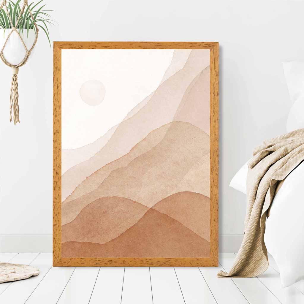 Abstract Painted Beige Mountains No 3 Art Print | Wall Art Plaza