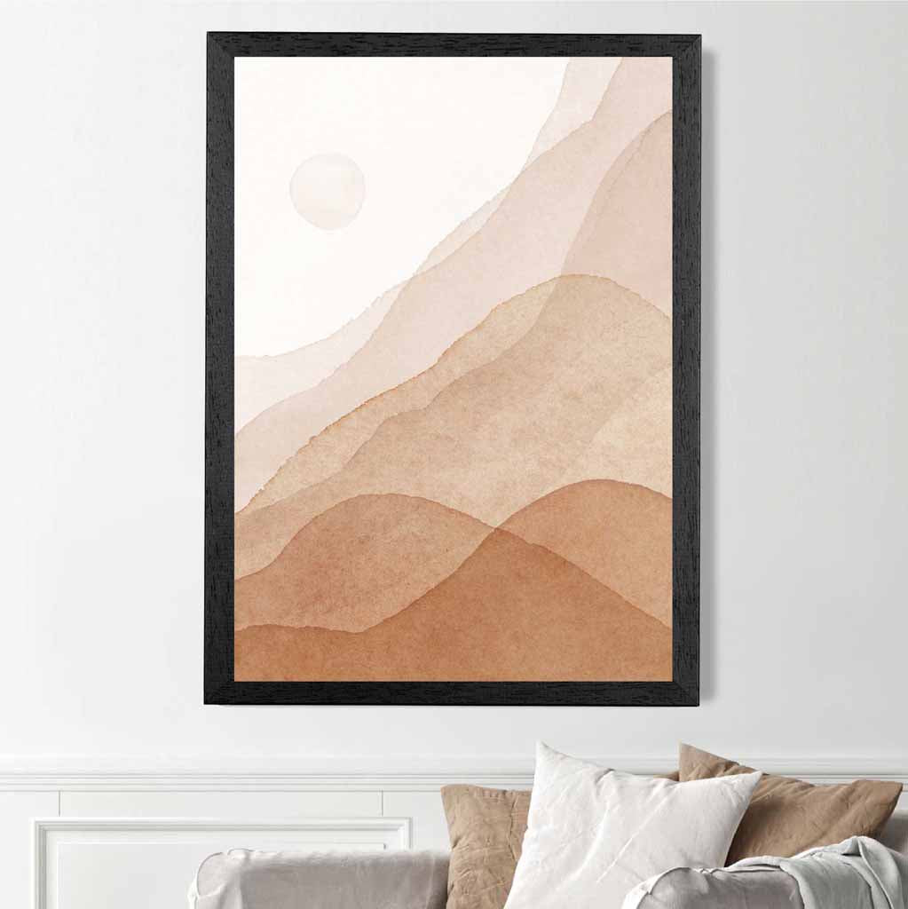 Abstract Painted Beige Mountains No 3 Art Print | Wall Art Plaza