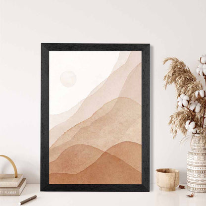 Abstract Painted Beige Mountains No 3 Art Print | Wall Art Plaza