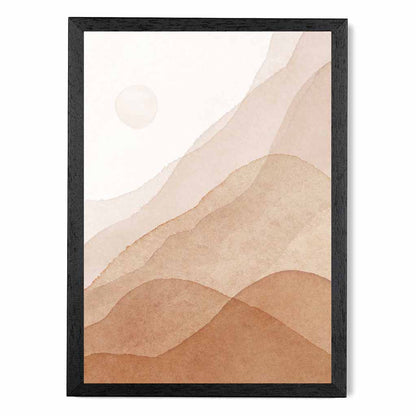 Abstract Painted Beige Mountains No 3 Art Print | Wall Art Plaza