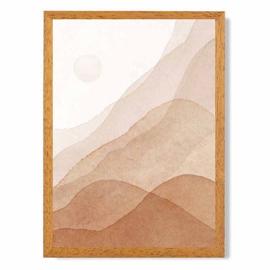 Abstract Painted Beige Mountains No 3 Art Print | Wall Art Plaza