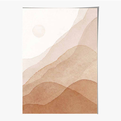 Abstract Painted Beige Mountains No 3 Art Print | Wall Art Plaza