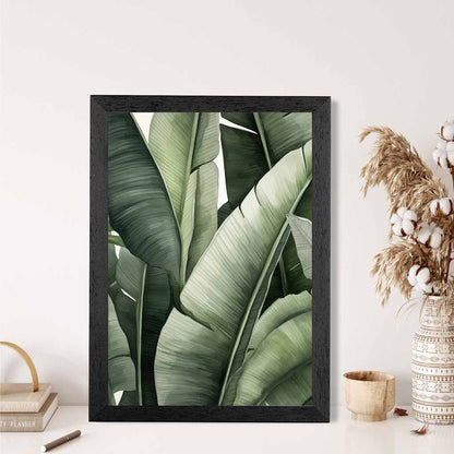 Modern Illustration Green,  Banana Leaves  Art Poster | Wall Art Plaza UK