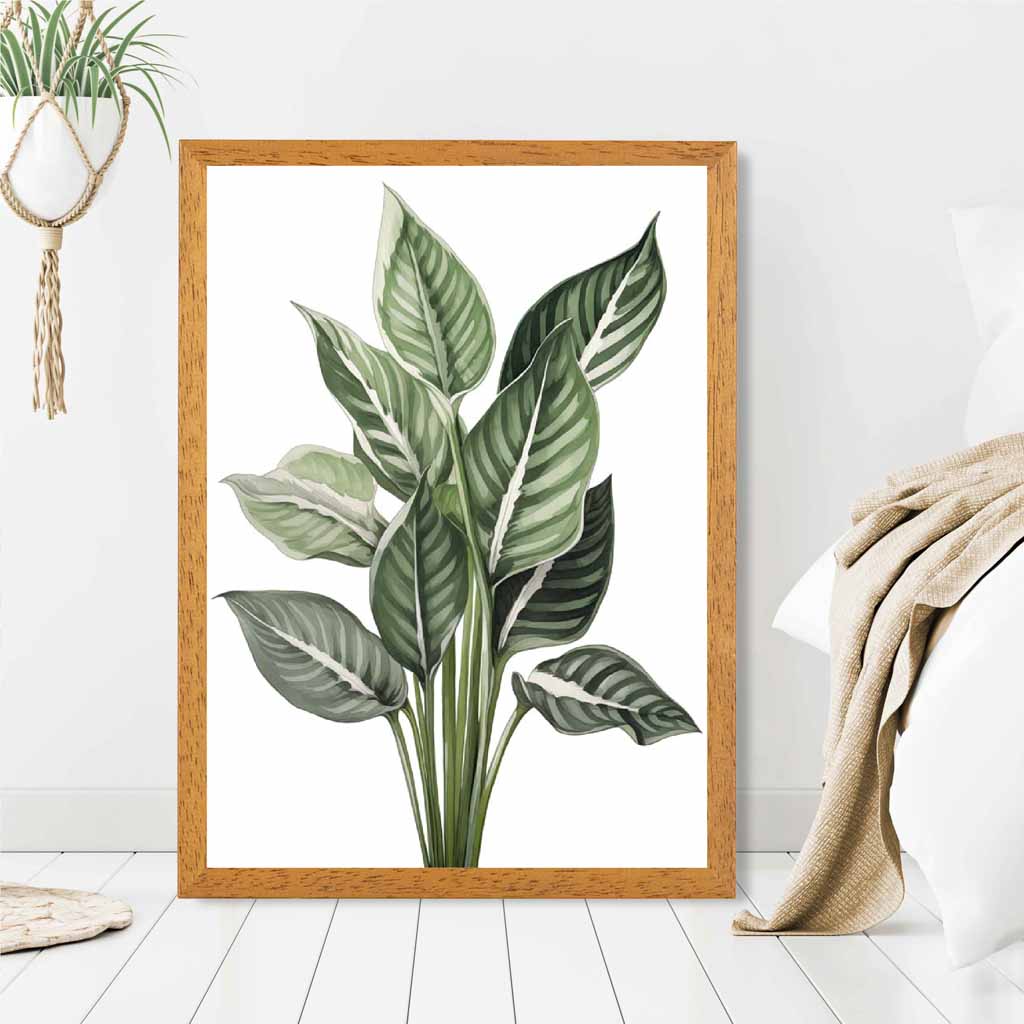 Modern Illustration Green,  Botanical Leaves  Art Poster | Wall Art Plaza UK