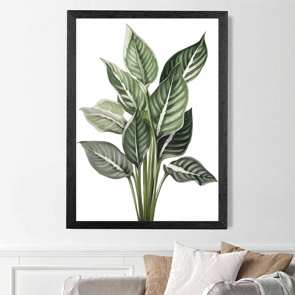 Modern Illustration Green,  Botanical Leaves  Art Poster | Wall Art Plaza UK