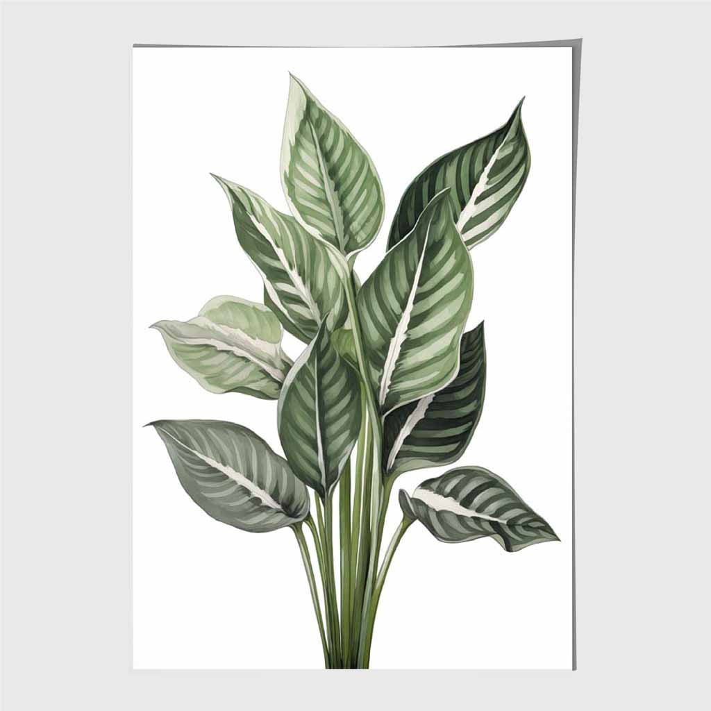 Modern Illustration Green,  Botanical Leaves  Art Poster | Wall Art Plaza UK