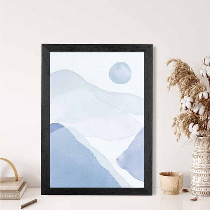 Abstract Painted Blue Mountains No 1 Art Print | Wall Art Plaza