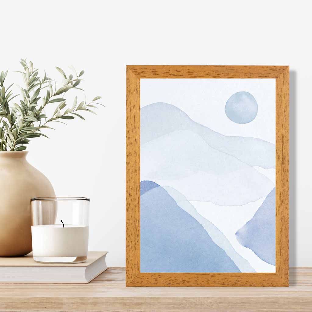 Abstract Painted Blue Mountains No 1 Art Print | Wall Art Plaza