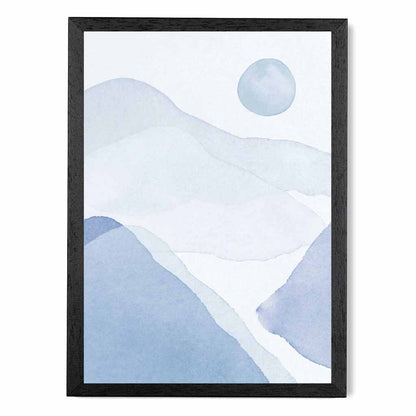 Abstract Painted Blue Mountains No 1 Art Print | Wall Art Plaza