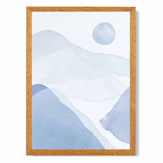 Abstract Painted Blue Mountains No 1 Art Print | Wall Art Plaza