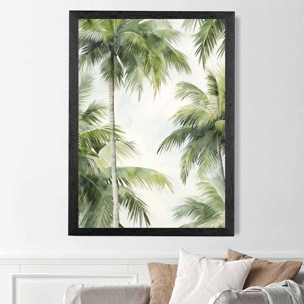 Modern Illustration Green,  Jungle Palms  Art Poster | Wall Art Plaza UK