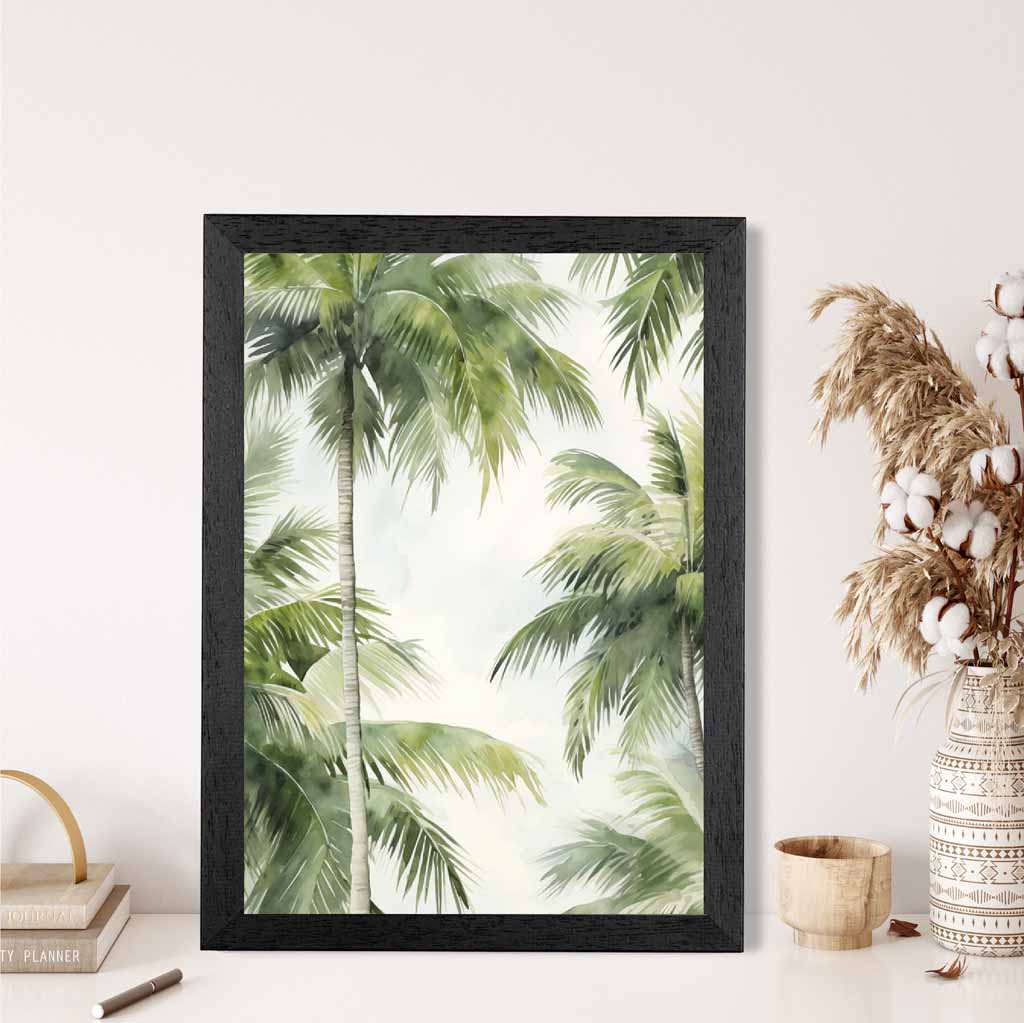 Modern Illustration Green,  Jungle Palms  Art Poster | Wall Art Plaza UK