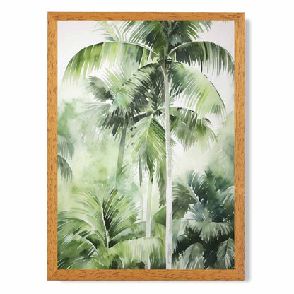 Modern Painted Green,  Palms No 1  Art Print | Wall Art Plaza UK