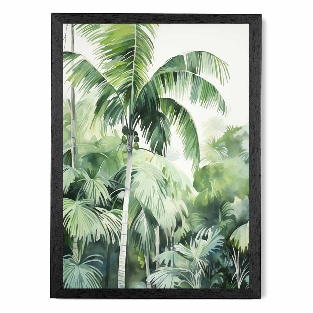 Modern Painted Green,  Palms No 2  Art Print | Wall Art Plaza UK