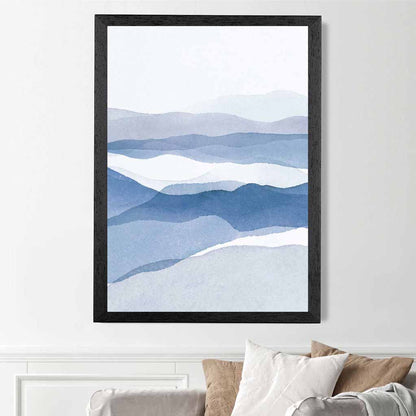 Abstract Painted Blue Mountains No 2 Art Print | Wall Art Plaza