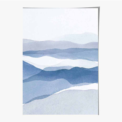 Abstract Painted Blue Mountains No 2 Art Print | Wall Art Plaza