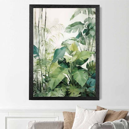 Modern Painted Blue, Green Jungle Floor  Art Print | Wall Art Plaza UK