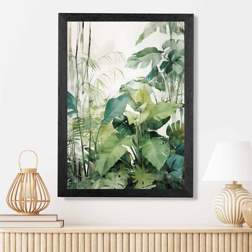 Modern Painted Blue, Green Jungle Floor  Art Print | Wall Art Plaza UK