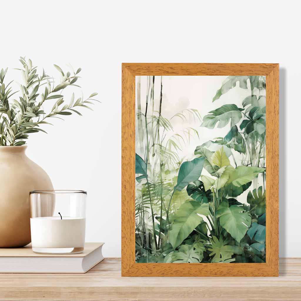 Modern Painted Blue, Green Jungle Floor  Art Print | Wall Art Plaza UK