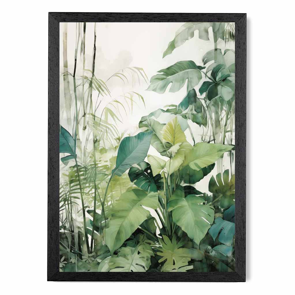 Modern Painted Blue, Green Jungle Floor  Art Print | Wall Art Plaza UK