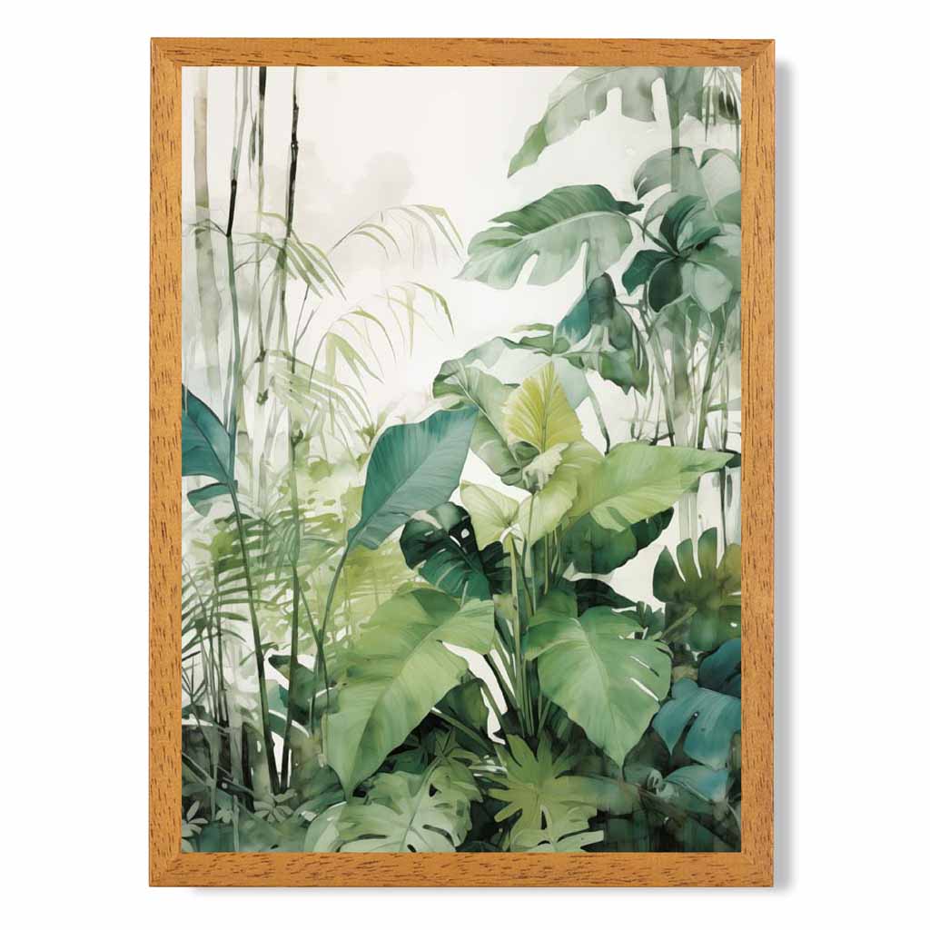 Modern Painted Blue, Green Jungle Floor  Art Print | Wall Art Plaza UK