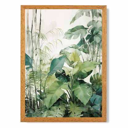 Modern Painted Blue, Green Jungle Floor  Art Print | Wall Art Plaza UK