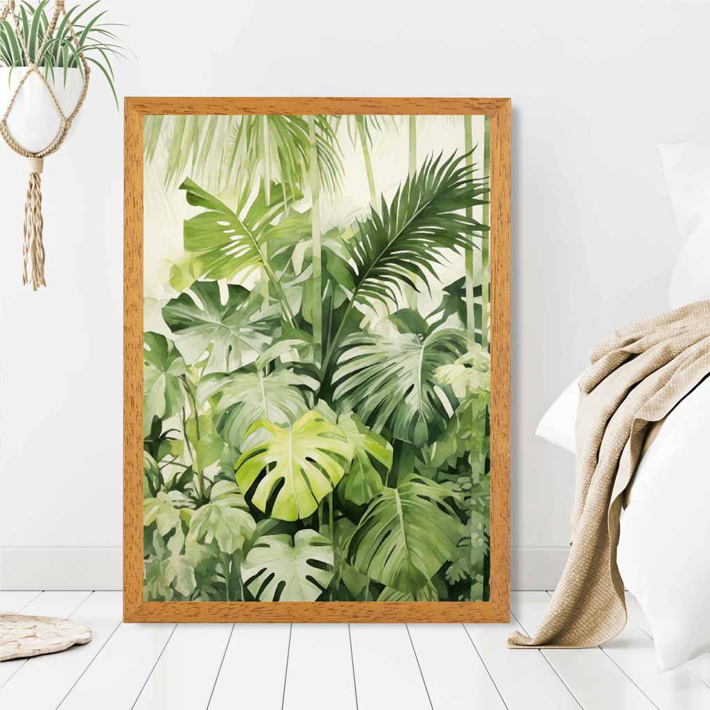 Modern Painted Green,  Jungle Ferns  Art Print | Wall Art Plaza UK