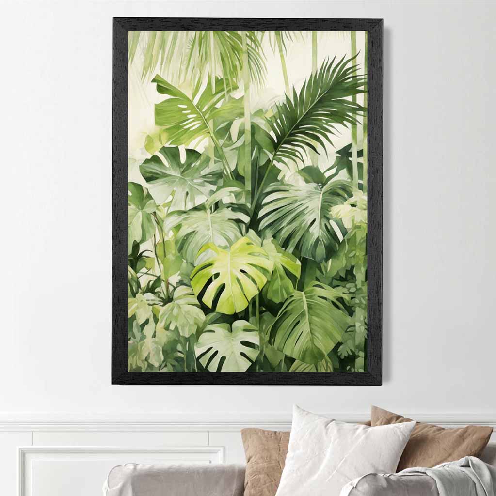 Modern Painted Green,  Jungle Ferns  Art Print | Wall Art Plaza UK