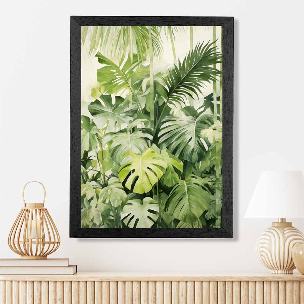 Modern Painted Green,  Jungle Ferns  Art Print | Wall Art Plaza UK