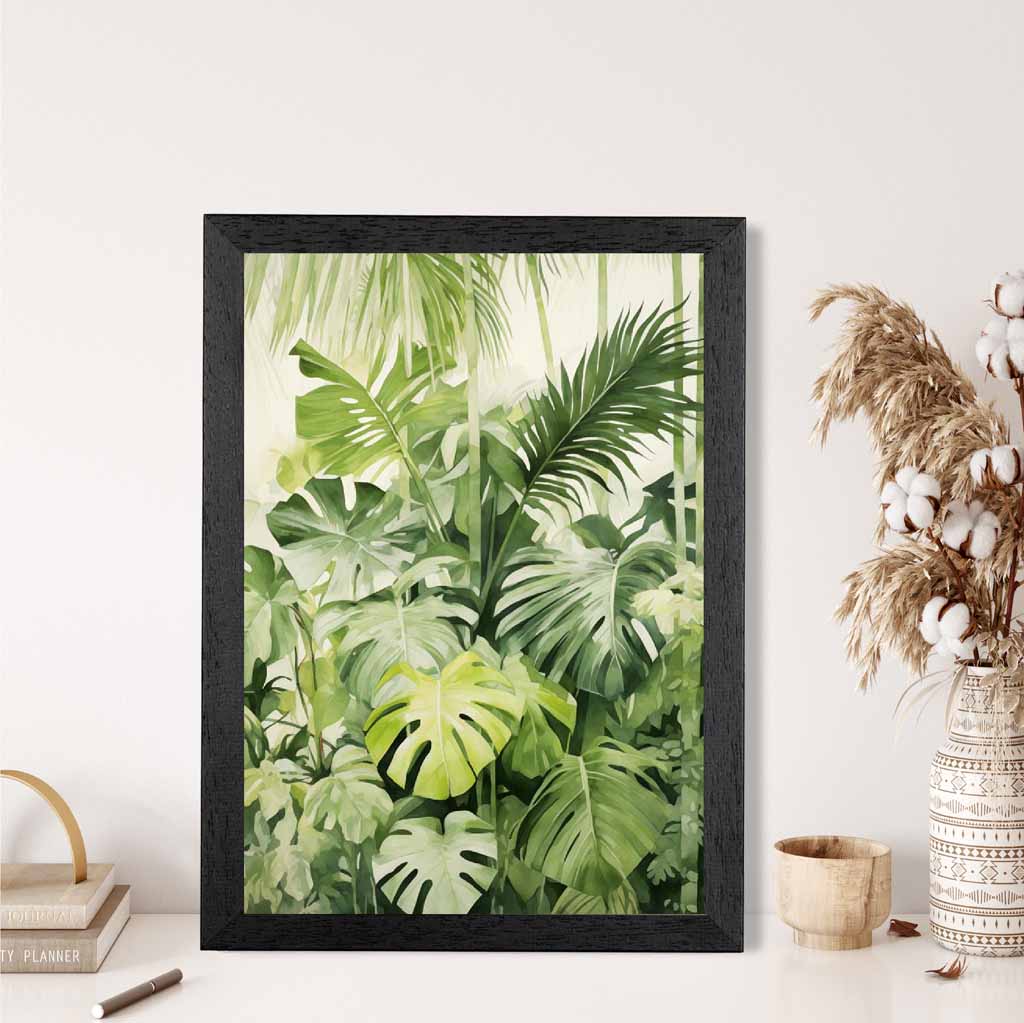 Modern Painted Green,  Jungle Ferns  Art Print | Wall Art Plaza UK