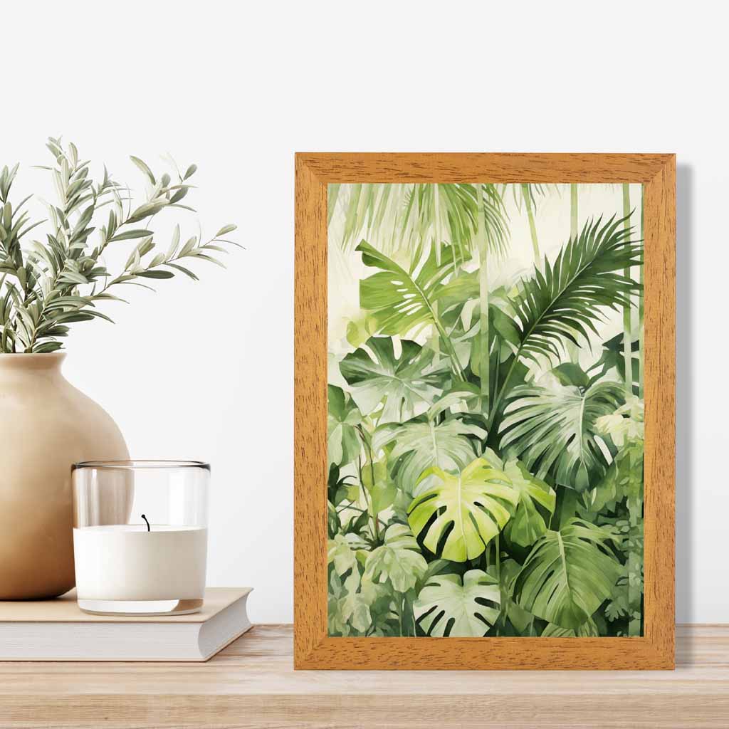 Modern Painted Green,  Jungle Ferns  Art Print | Wall Art Plaza UK