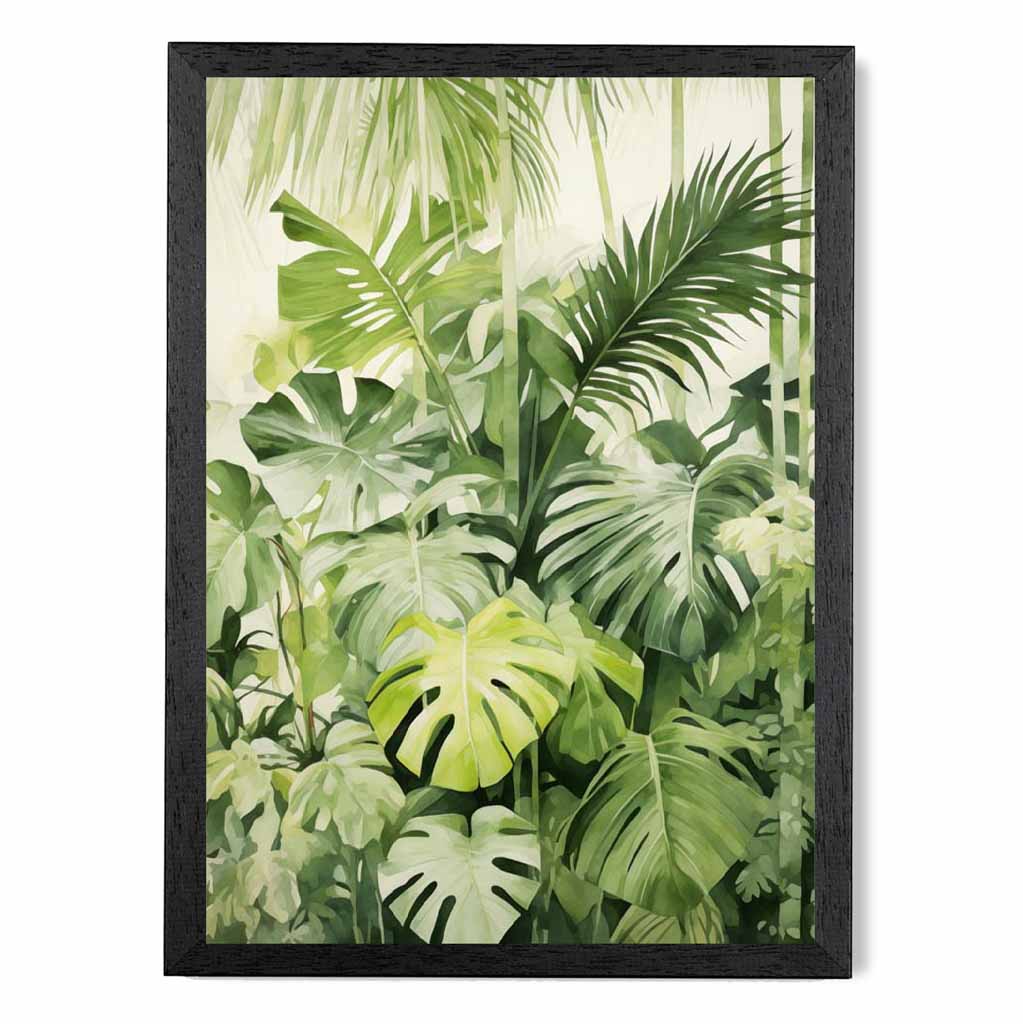 Modern Painted Green,  Jungle Ferns  Art Print | Wall Art Plaza UK