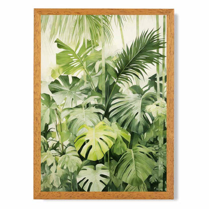 Modern Painted Green,  Jungle Ferns  Art Print | Wall Art Plaza UK