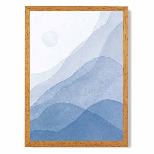 Abstract Painted Blue Mountains No 3 Art Print | Wall Art Plaza