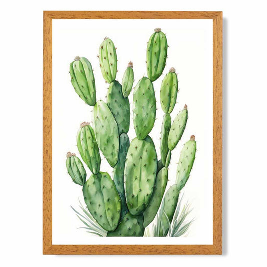 Modern Illustration Green,  Cactus No 1  Art Poster | Wall Art Plaza UK