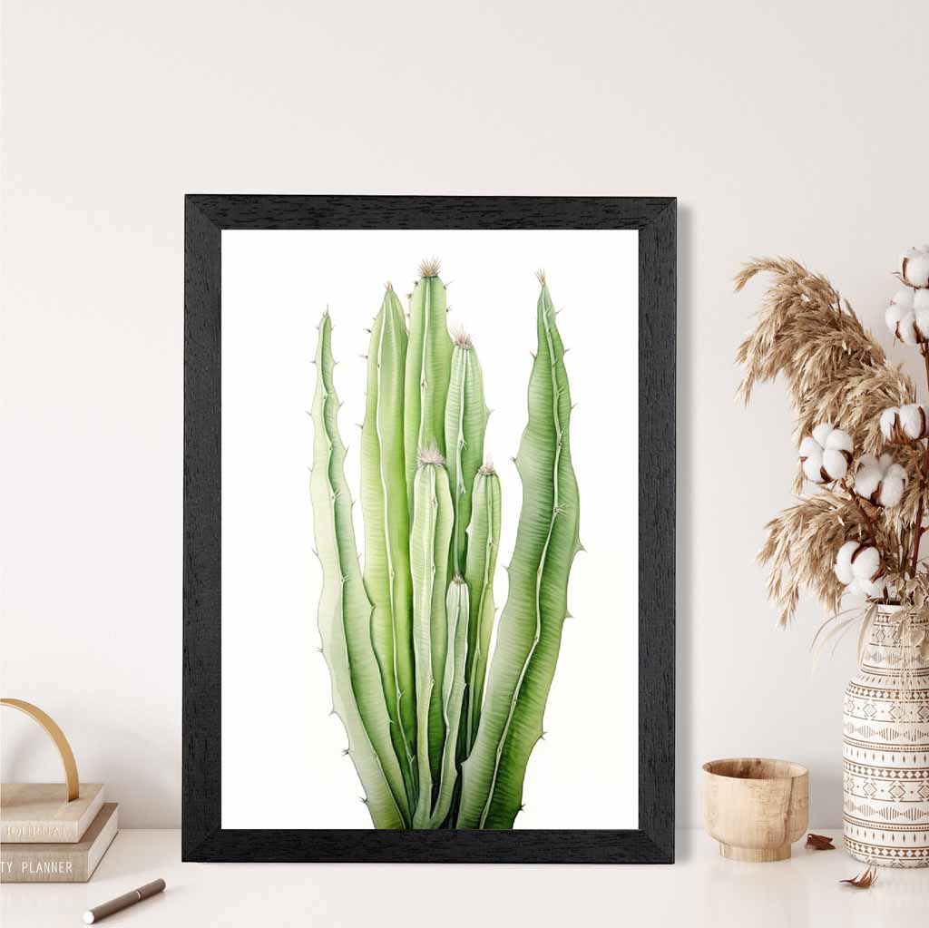 Modern Illustration Green,  Cactus No 2  Art Poster | Wall Art Plaza UK