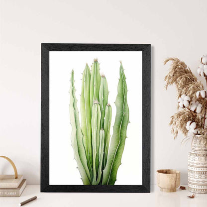 Modern Illustration Green,  Cactus No 2  Art Poster | Wall Art Plaza UK