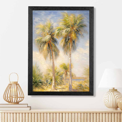 Modern Illustration Blue, Green Desert Palms  Art Print | Wall Art Plaza