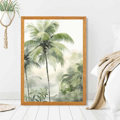 Abstract Painted Green,  Jungle Palms  Art Poster | Wall Art Plaza