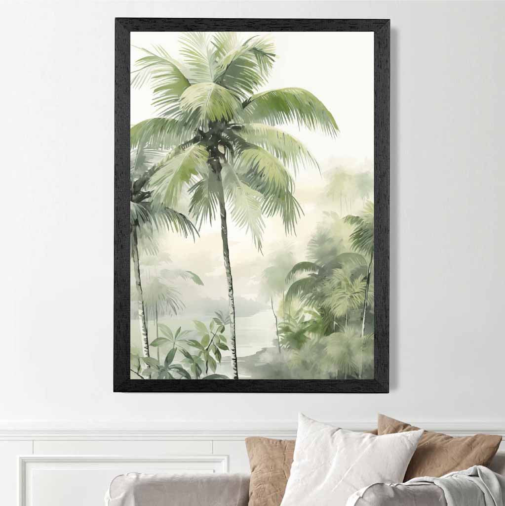 Abstract Painted Green,  Jungle Palms  Art Poster | Wall Art Plaza