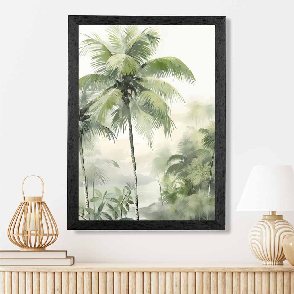 Abstract Painted Green,  Jungle Palms  Art Poster | Wall Art Plaza