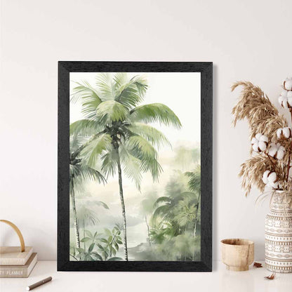 Abstract Painted Green,  Jungle Palms  Art Poster | Wall Art Plaza