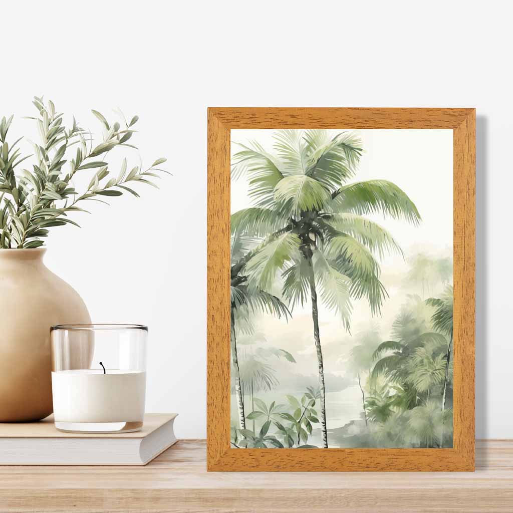 Abstract Painted Green,  Jungle Palms  Art Poster | Wall Art Plaza